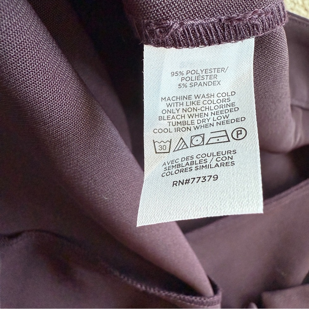 Ann Taylor Women's Curvy Fit Purple Dress Pleated Pants Size 16 Workwear Flare - Picture 9 of 9
